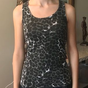Rue 21: Black and White Cheetah Print Tank Top